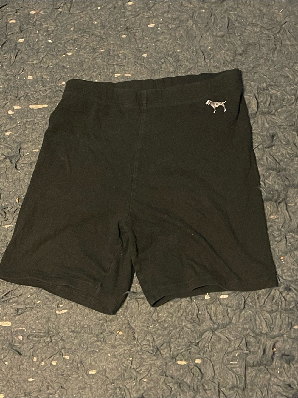 PINK Victoria's Secret Black Bike Shorts with Dog Logo